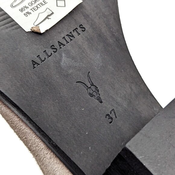 AllSaints Women Lenora Western Cowboy Grey Suede Zip Boots sz 7US EUR 37 - Picture 6 of 11